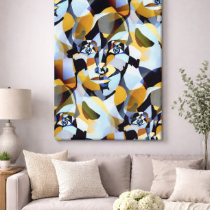 Abstract Cubism Figurative Geometric Shapes Canvas Print