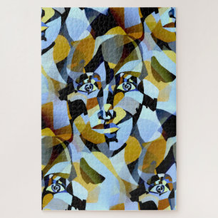 Abstract Cubism Figurative Geometric Shapes  Jigsaw Puzzle