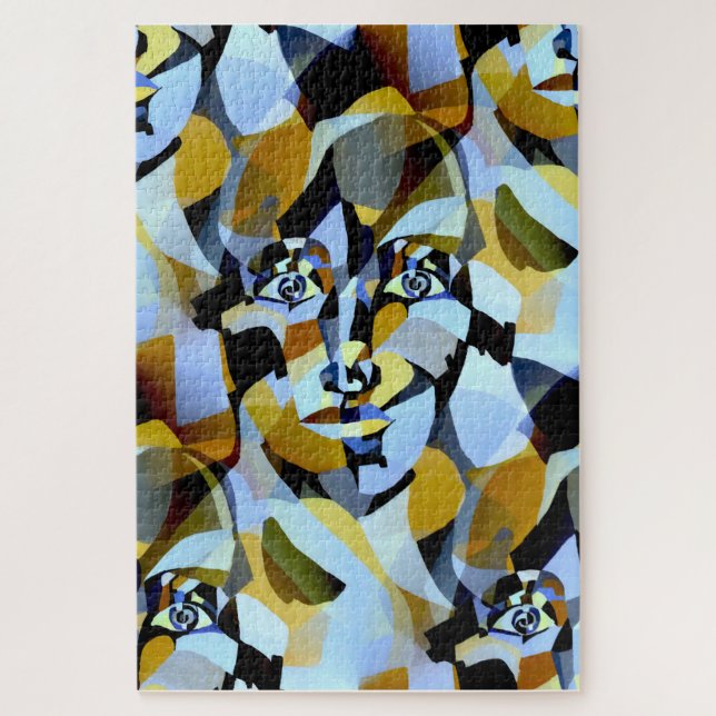 Abstract Cubism Figurative Geometric Shapes  Jigsaw Puzzle (Vertical)