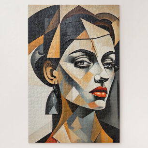 Abstract Cubism Portrait Picasso Inspired Female  Jigsaw Puzzle