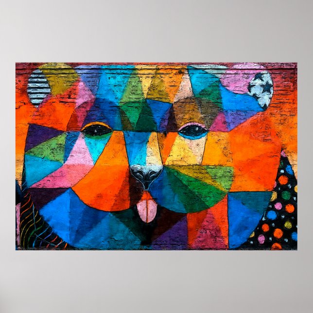 Abstract Cubism Puppy Poster (Front)