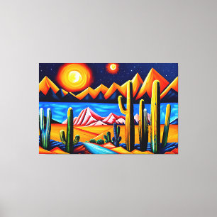 Abstract Cubist Desert Canvas Print