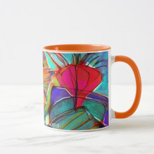 Abstract Cubist Floral mug