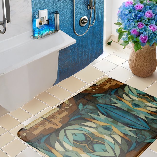 Abstract Cubist Inspired Art Deco 8 Bath Mat (Creator Uploaded)