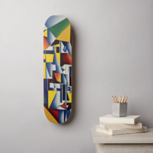 Abstract Cubist Portrait Skateboard