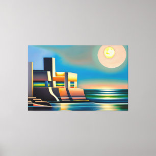 Abstract Cubist Seascape Canvas Print