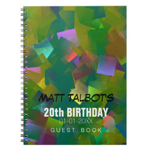 Abstract Cubist Shapes 20th Birthday Guest Book 6