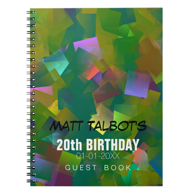 Abstract Cubist Shapes 20th Birthday Guest Book 6 (Front)