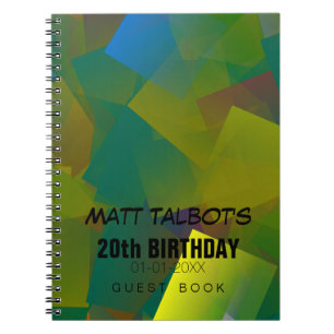 Abstract Cubist Shapes 20th Birthday Guest Book 7