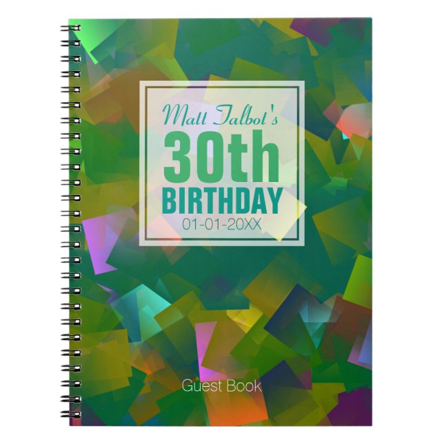Abstract Cubist Shapes 30th Birthday Guest Book 6a (Front)