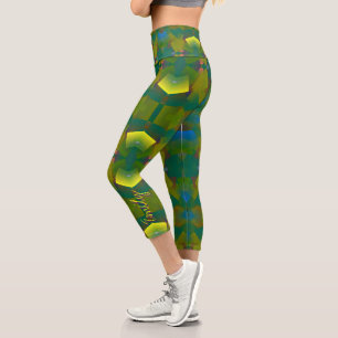 Abstract Cubist Shapes Personalised HCL Capri Leggings
