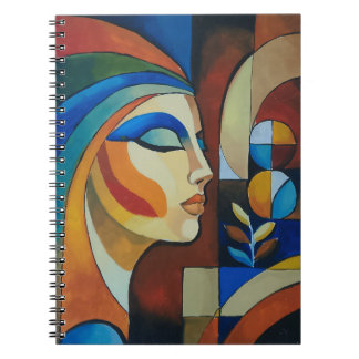 Abstract Cubist Woman Art Spiral Notebook