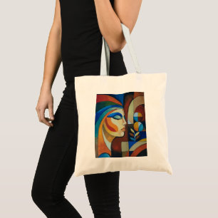 Abstract Cubist Woman Art Tote Bag
