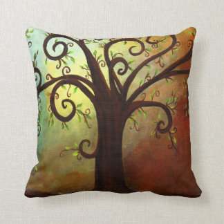 Abstract Curly Tree Pillow