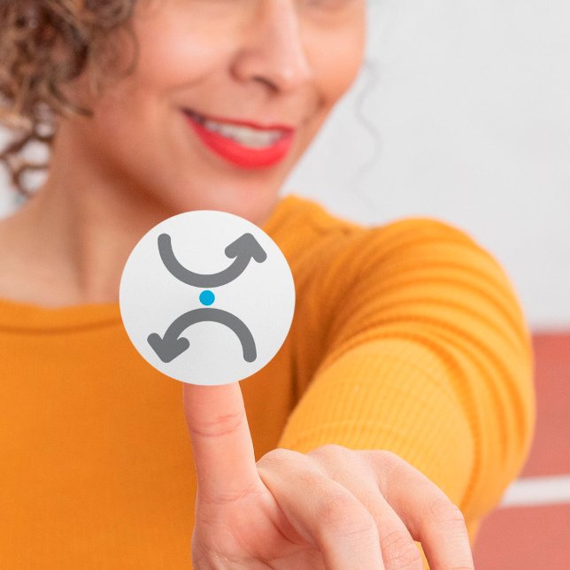 Abstract Curved Arrows Exchange Symbolic Flow Classic Round Sticker (Creator Uploaded)