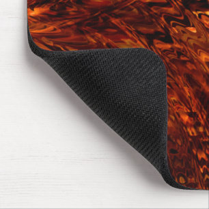 Abstract curved bands in reddish golden shades mouse mat