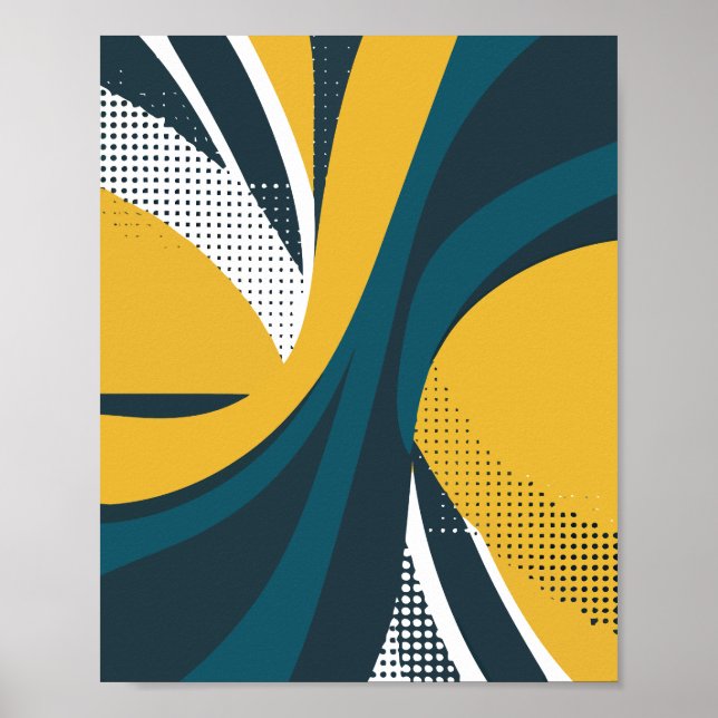 Abstract Curved Flow Design Poster (Front)