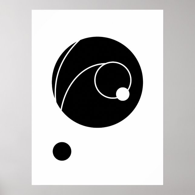 Abstract Curved Lines and Circles Art | Modern Geo Poster (Front)