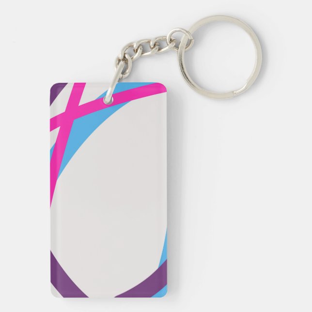 Abstract Curved Lines Pattern Key Ring (Back)