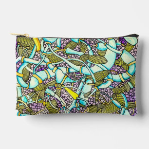 Abstract Curved Tubes Pipes Wires Drawing Accessory Pouch