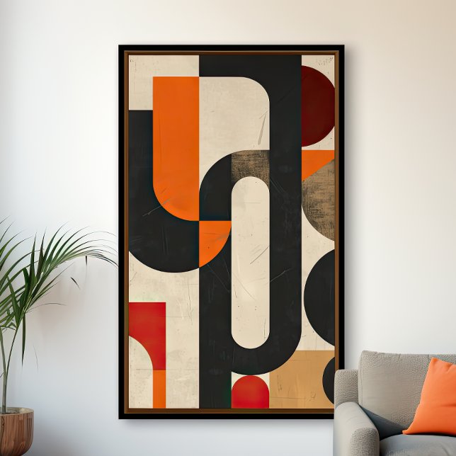 Abstract Curves and Angles: A Mid-Century Modern Poster (Creator Uploaded)