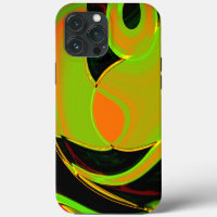 Abstract curves in lime green with orange bath
