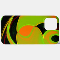 Abstract curves in lime green with orange bath