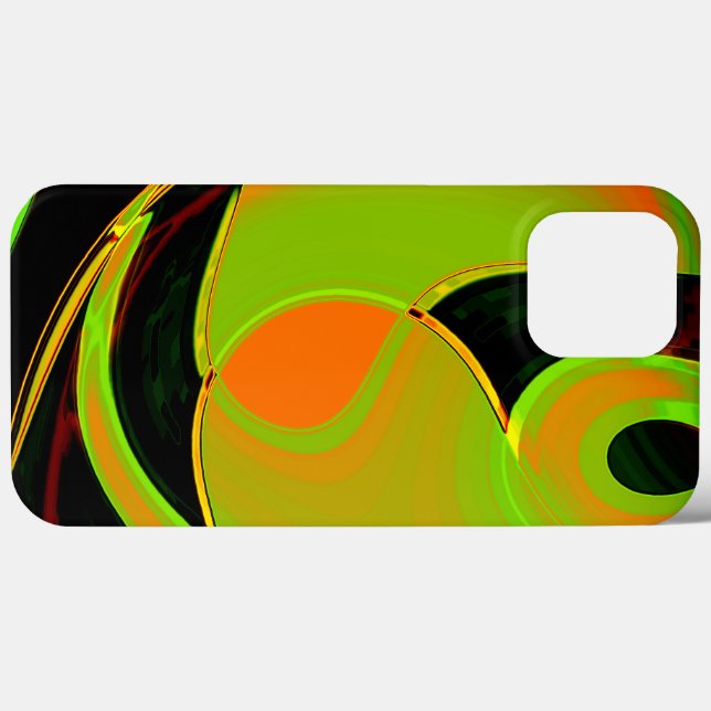 Abstract curves in lime green with orange bath     Case-Mate iPhone case (Back (Horizontal))