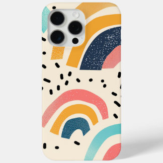Abstract curving shapes with dashes iPhone 15 pro max case