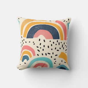 Abstract curving shapes with dashes cushion