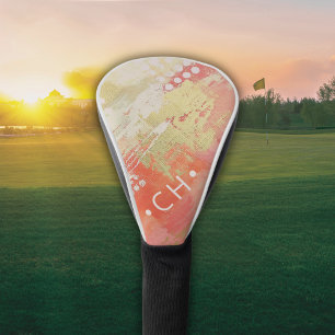 Abstract Custom Initial  Artistic Modern Colourful Golf Head Cover