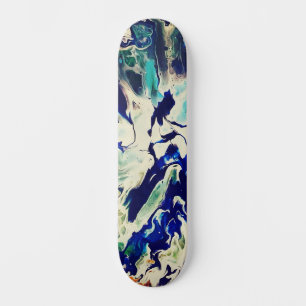 Abstract Custom Street Art Inspired Blue Splash Skateboard