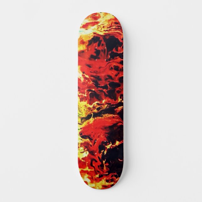 Abstract Custom Street Art Inspired Fire Swirl Skateboard (Front)