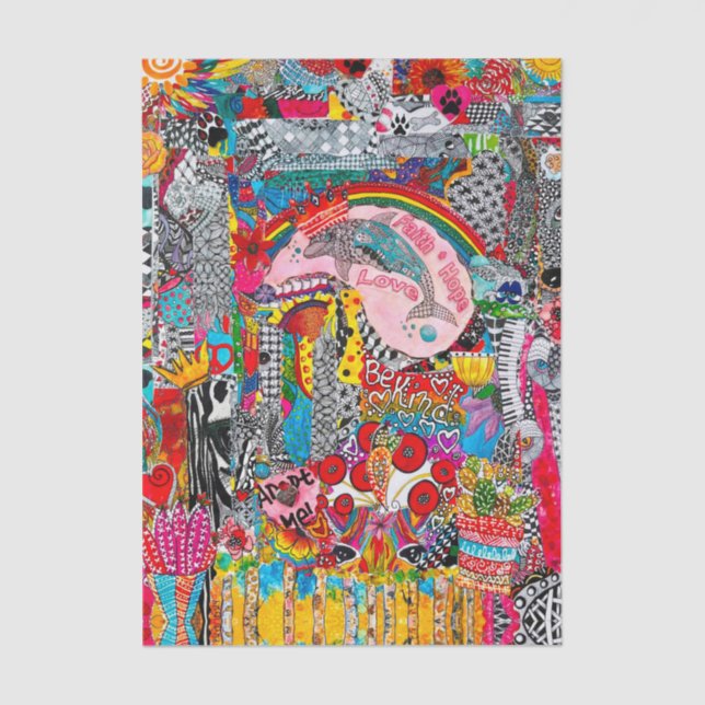Abstract Cut Animal Paper Art Tissue Paper (Front)