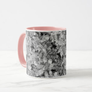 Abstract cute beautiful pink flowers floral design mug