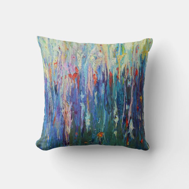 Abstract cute elegant beautiful pattern oil paint cushion (Front)