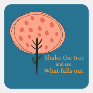 Abstract Cute Fruit Tree Square Sticker