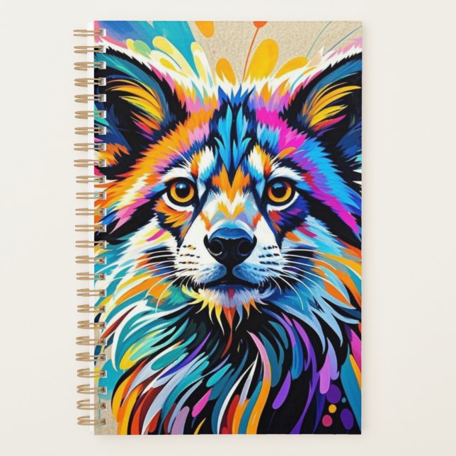 Abstract cute funny happy animal art design bold planner (Front)