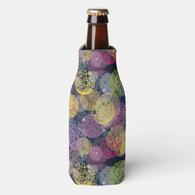Abstract Cute Polka Dot Circle Bottle Cooler (Bottle Front)