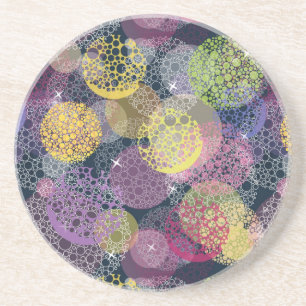 Abstract Cute Polka Dot Circle Coaster