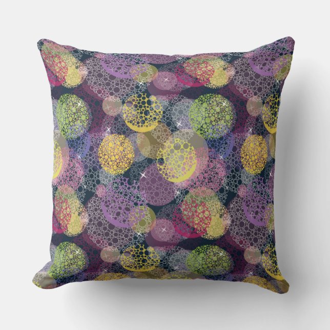 Abstract Cute Polka Dot Circle Cushion (Front)