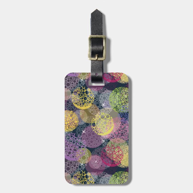Abstract Cute Polka Dot Circle Luggage Tag (Front Vertical)