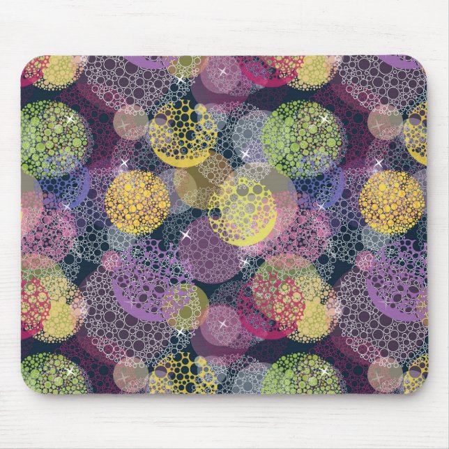 Abstract Cute Polka Dot Circle Mouse Mat (Front)