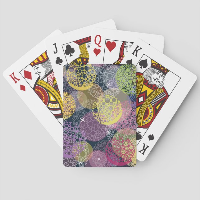 Abstract Cute Polka Dot Circle Playing Cards (Back)