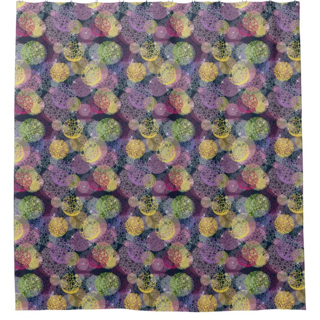 Abstract Cute Polka Dot Circle Shower Curtain (Front)