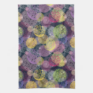 Abstract Cute Polka Dot Circle Tea Towel