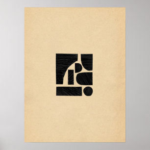 Abstract cutout shapes poster