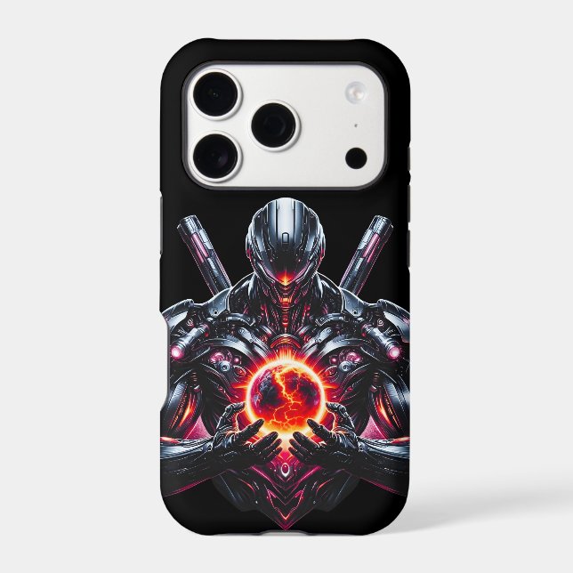 Abstract Cyber Cosmic Guardian Futuristic Robot (Back)