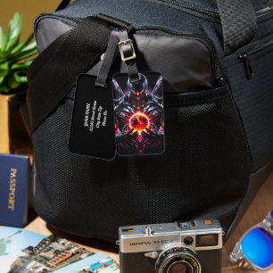 Abstract Cyber Cosmic Guardian Futuristic Robot Luggage Tag
