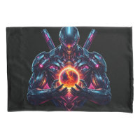 Abstract Cyber Cosmic Guardian Futuristic Robot
